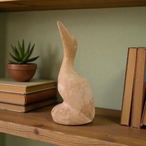 Small Elegant Carved Stone Bird